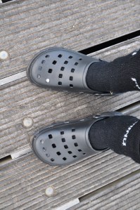 Crocs and socks